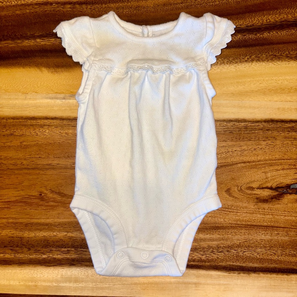 White Ruffled Kids Bodysuit
